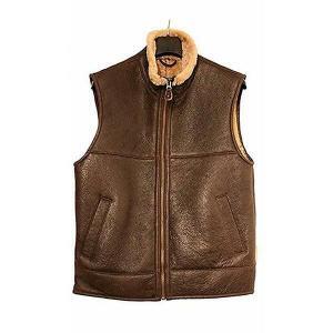 Brown Leather Vest for Men
