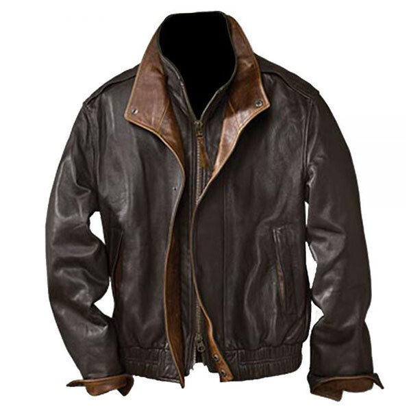 Buy Brown-Black Men's Leather Jacket Online from Leatheriza.com