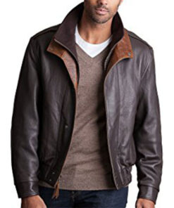 Brown-Black Men's Leather Jacket