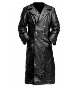 Dark – Long Black Leather Trench Coat