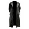 Dark - Long Black Leather Trench Coat - Image 2