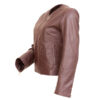 Woods- Women's Brown Leather Jacket - Image 2