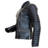 Bubbles-Women's Black Leather Jacket - Image 3