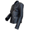 Fancy- Women's Black Leather Jacket - Image 3