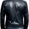 Men Plain Blue Vintage Leather Jacket - Image 3