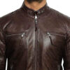 Men Brown Leather Jacket - Image 6