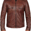 Men Brown Leather Jacket - Image 3