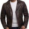 Tan men's leather jacket