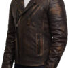 Tan Brown Leather Jacket for Men - Image 2