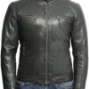 Men Grey Leather Jacket - Image 4