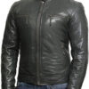 Men Grey Leather Jacket - Image 3