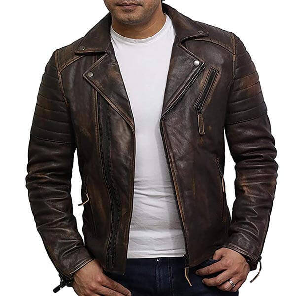 Tan Men's leather Jacket