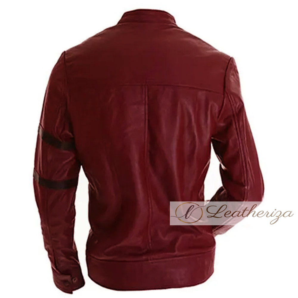 Men's Dark Red Maroon Leather jacket from leatheriza.com