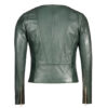 Grayish Green Women's Stylish Leather Jacket - Image 3