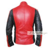 Men Red & Black Leather Jacket - Image 3