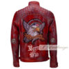 Men's Born to Rule Red Biker Leather Jacket - Image 3