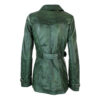 Olive Green Women's Leather Coat - Image 3