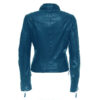 Women's Classical Blue Elegant Leather Jacket - Image 3