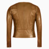 Camel Brown Bomber Women's Leather Jacket - Image 3