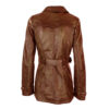 Classical Brown Women's Leather Coat - Image 2
