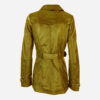Classical Yellow Women's Leather Coat - Image 2