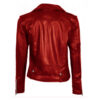 Deep Red Snazzy Women's Leather Jacket - Image 3