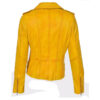 Modish Yellow Women's Biker Leather Jacket - Image 3