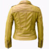 Lime Yellow Women's Stylish Leather Jacket - Image 3