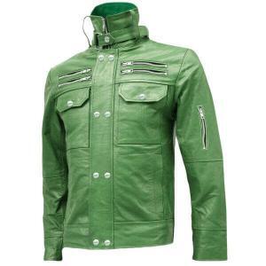 Clover Green Men Leather Jacket