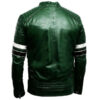 Green Men Biker Leather Jacket - Image 2