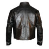 Men Black Biker Leather Jacket - Image 2
