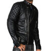 Men Black Leather Jacket - Image 2