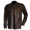 Men Brown Leather Jacket - Image 3