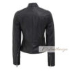 Over the Edge Black Leather Jacket For Women - Image 3