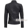 Decent Elegant Black Leather Jacket For Women - Image 2