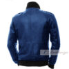 Berry Blue Modish Bomber Leather Jacket For Men - Image 3