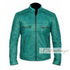 Blue Vintage Biker's Leather Jacket