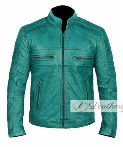 Blue Vintage Biker's Leather Jacket