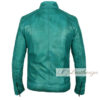 Ocean Blue Vintage Biker's Leather Jacket For Men - Image 3