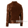 Chocolate Brown Voguish Men's Leather Jacket - Image 3