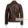 Stylish Shearling Brown Leather Jacket For Women - Image 3