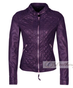 Mulberry Burgundy Racer Women's Leather Jacket