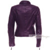 Mulberry Burgundy Racer Women's Leather Jacket - Image 3