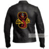 Men's Vintage Style Black Cobra Kai Leather Jacket - Image 2