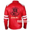 Red & White Cobra Kai Leather Jacket For Men - Image 3