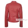Elegant Currant Red Women's Leather Jacket - Image 2