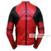 Red & Black Ultra-Modern Men's Biker Leather Jacket - Image 3