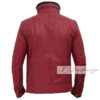 Mufassa High Collar Dark Red Leather Jacket - Image 2