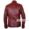 Maroon Modish Red Men's Leather Jacket - Image 3
