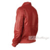 Berry Red Stylish Bomber Men's Leather Jacket - Image 3